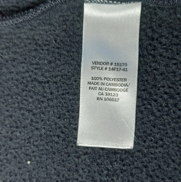 Northern Reflections Fleece Black Zip up Sweater Light Weight Jacket, large - Picture 7 of 10